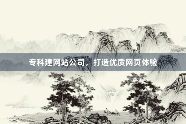 专科建网站公司，打造优质网页体验