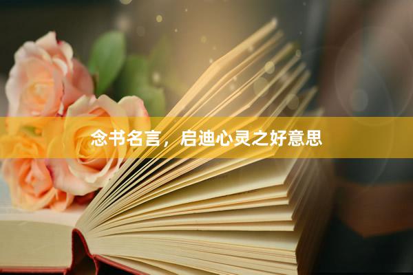 念书名言，启迪心灵之好意思